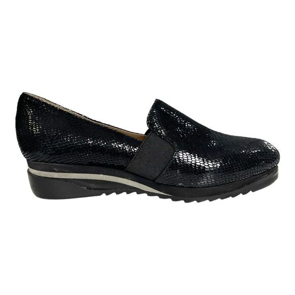 Bettye Muller Concept Women's Black Tropic Platform Wedge Leather Shoes Size 6.5 - Picture 9 of 15